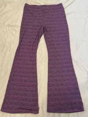 NWT H&M Purple Heathered Ribbed Flare Pants